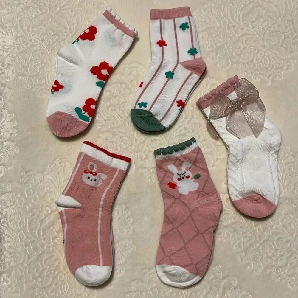 BABY / TODDLER FLOWER, BUNNY, BOW PATTERN SOCKS